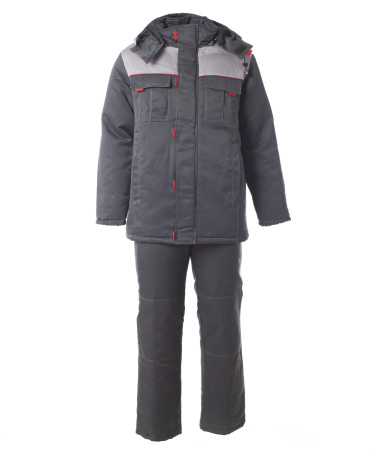 Костюм "Фаворит" зимний: куртка дл., брюки тёмно-серый с серым тк. CROWN-230 Эталон