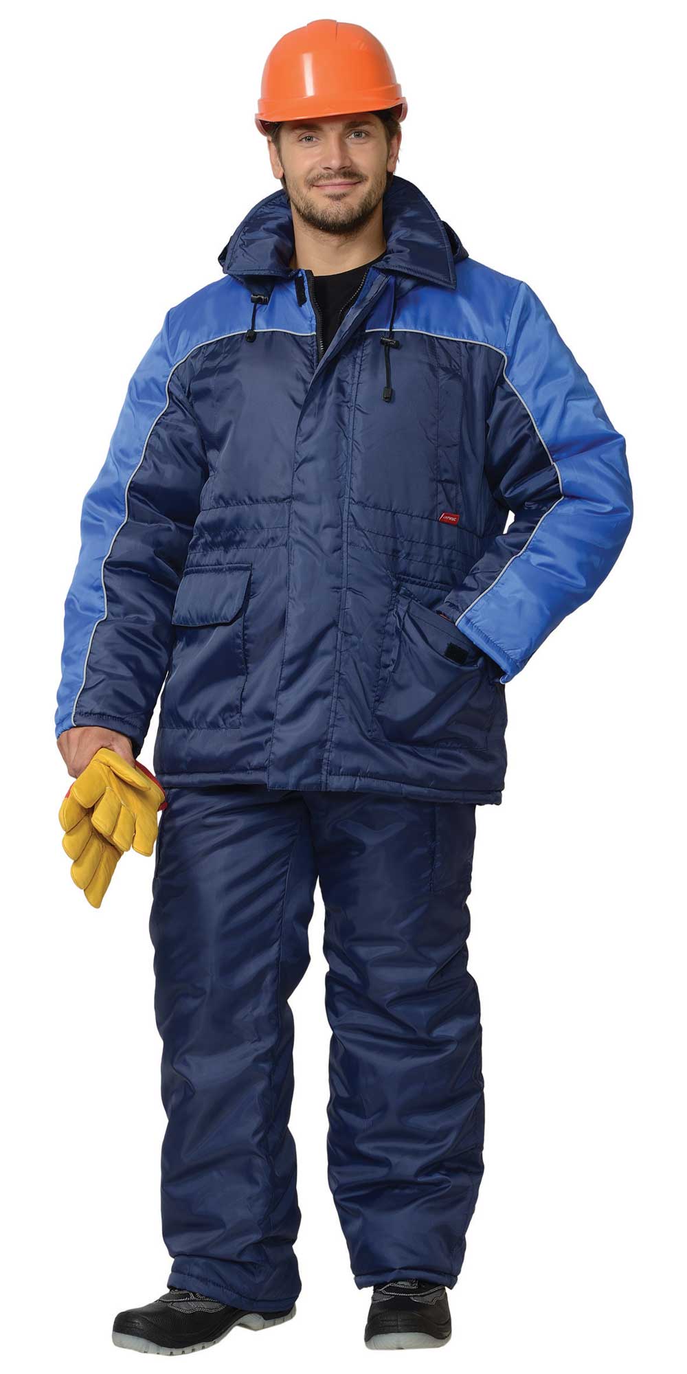 костюм зимний стим куртка полукомб цвет т синий оранжевый фото 104