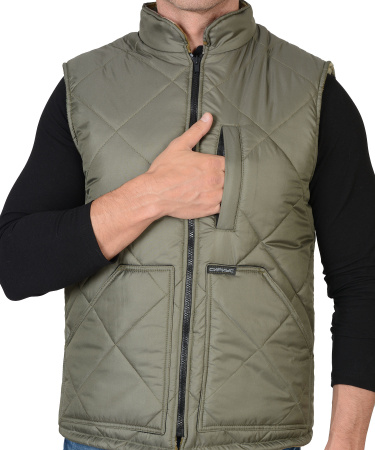 Жилет "ЕВРОПА" двухсторонний оливковый с флисом КМФ "Темный лес" (ЧЗ)