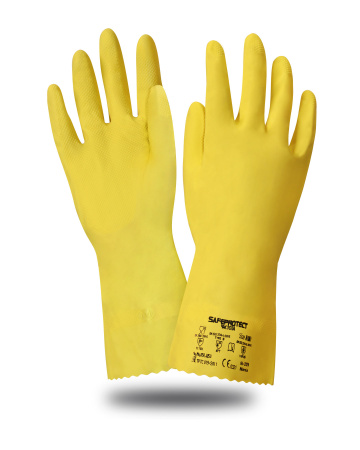 Перчатки Safeprotect "ЧИСТОТА"   (латекс, хлопковый слой, толщ.0,38мм,дл.300мм.)