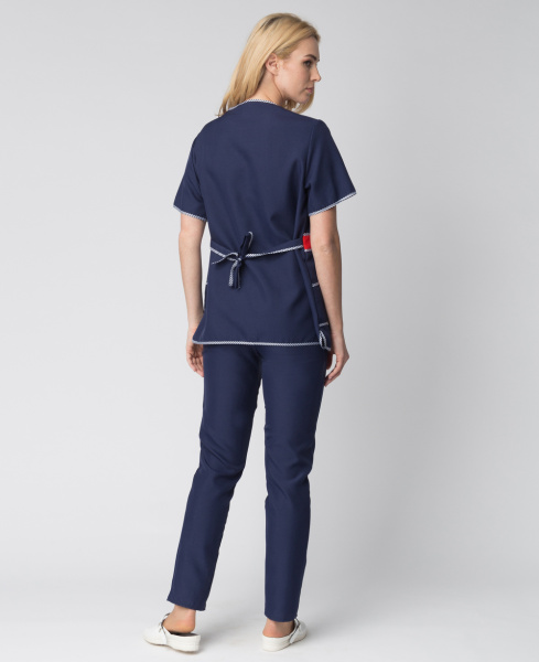 Костюм женский Модница (тк.Габардин), т.синий/красный (распродажа) (ЧЗ)