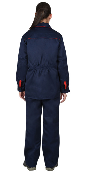Костюм "УДАРНИЦА" женский:куртка, п/комб.тёмно-синий с красным кантом (ЧЗ)