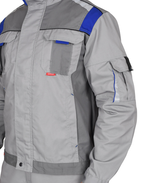 Куртка "СТАН" : св.серая со сред.-серым и васильковым (ЧЗ) Куртка "СТАН" : св.серая со сред.-серым и васильковым (ЧЗ)