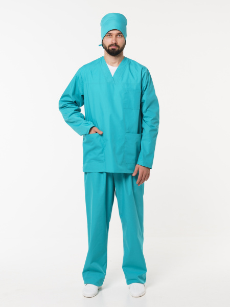 Костюм рабочий универсальный №104 (куртка, брюки) бирюза, ткань смесовая, длинный рукав  Костюм рабочий универсальный №104 (куртка, брюки) бирюза, ткань смесовая, длинный рукав