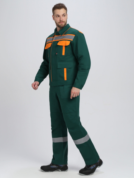 Костюм ИТР СОП IMP (тк.Саржа,250) п/к, т.зеленый/оранжевый Костюм ИТР СОП IMP (тк.Саржа,250) п/к, т.зеленый/оранжевый