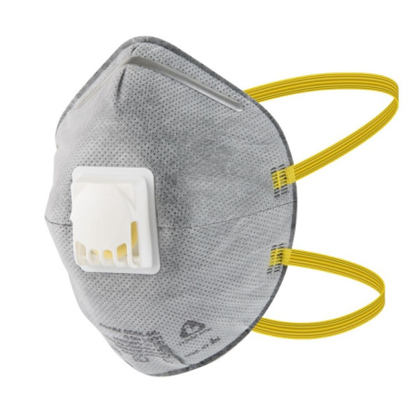 JM-8626 Mircon Полумаска противоаэрозольная с клапаном, с угольным слоем, чашеобразная, класс защиты FFP2 NR D, в упаковке 10 шт
