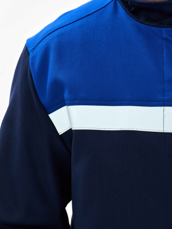 Костюм сварщика Велд-СОП 2 кл.защиты (тк.Хлопок-ОП,350) брюки, т.синий/васильковый