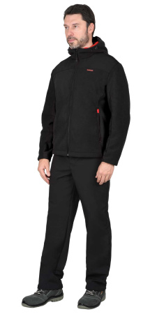 Куртка флисовая "ТЕХНО" (флис дублированный) черная (ЧЗ)