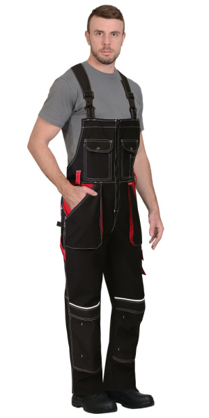 Полукомбинезон "АГАТ" черный с красным (малиновым) (ЧЗ) Полукомбинезон "АГАТ" черный с красным (малиновым) (ЧЗ)