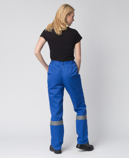 Костюм женский Весна-1 СОП NEW (тк.Смесовая,210) брюки, васильковый/серый (ЧЗ)