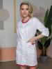 Халат женский Симпл-003 (тк.Смесовая,120) MedLine, белый/красный Халат женский Симпл-003 (тк.Смесовая,120) MedLine, белый/красный
