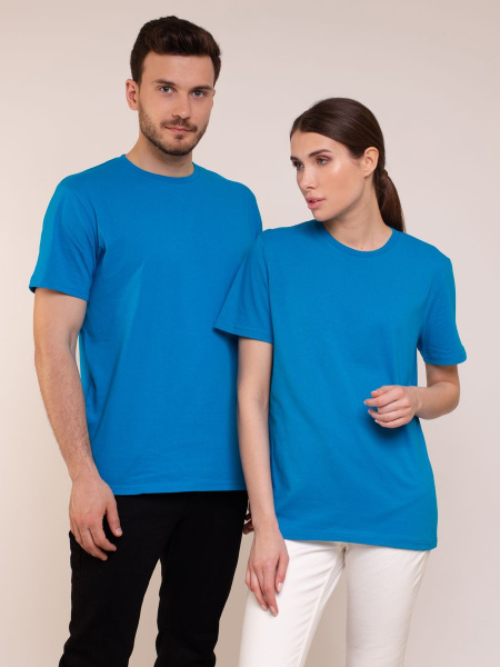 Футболки МУЖСКИЕ трикотажные (состав: 100% х/б); плотность 180 гр/м² (Голубой)