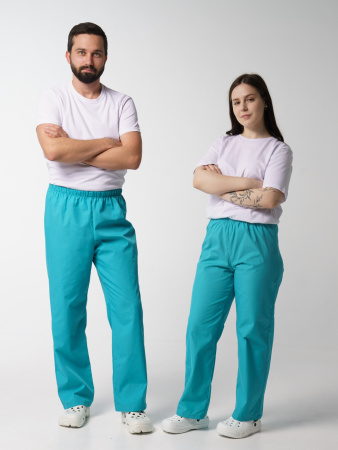 Брюки рабочие универсальная №104 бирюза, ткань ТИСИ