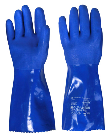 Перчатки Safeprotect"ОЙЛРЕЗИСТ" (ПВХ покрытие, интерлок, песчаное покрытие кисти и пальцев, дл.35см)