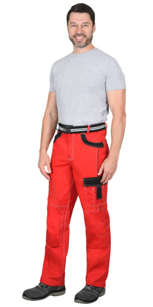 Брюки "Престиж" цв. красные с черным тк. Rodos (245гр.кв.м)