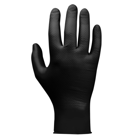 JSN50NATRIXB Нитриловые перчатки черные нескольз. одноразовые,  дл. 240мм, толщ.0,15мм, (уп. 50 шт) 