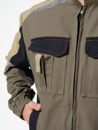 Куртка рабочая мужская №116 цвет хаки, черный, бежевый,  ткань Канвас