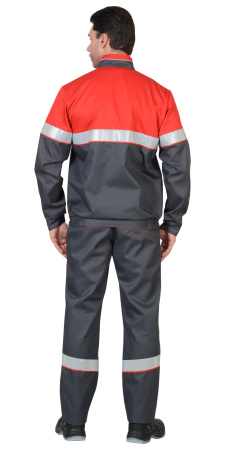 Костюм "Навигатор" летний: куртка, п.комб. серый с красным и СОП (распродажа)