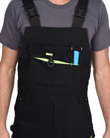 Полукомбинезон "Декстер" черный с лимонной отделкой тк. Стрейч 250