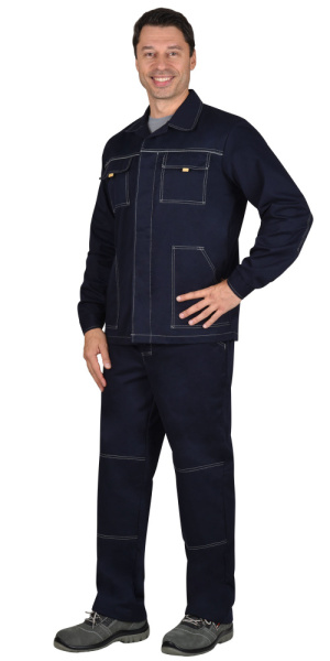 Костюм "Труд" летний: куртка, брюки темно-синий пл. 270 г/кв.м (ЧЗ)