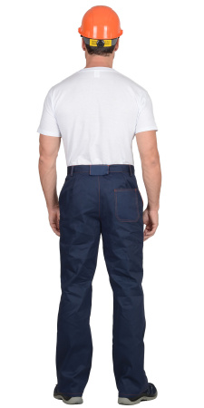 Костюм "Профи-2": куртка, брюки (саржа, 100%-х/б.) синий с оранж. кантом (ЧЗ)