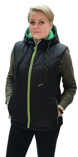Жилет "СТИЛЬ" утепленный : черный ( на зеленой подкладке)  (ЧЗ) Жилет "СТИЛЬ" утепленный : черный ( на зеленой подкладке)  (ЧЗ)