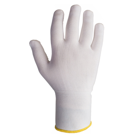 JS011n Легкие бесшовные трикотажные перчатки из нейлона, цвет белый