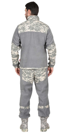 Костюм "ФИШЕР" летний, флисовый серый с отделкой КМФ Пустыня