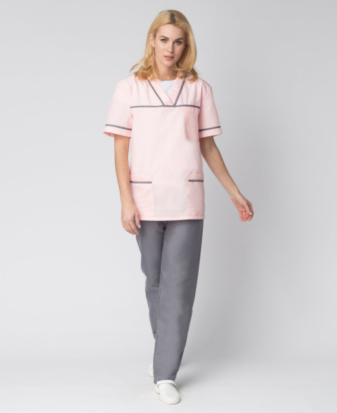 Костюм женский Ирис (тк.ТиСи), розовый/серый (ЧЗ) Костюм женский Ирис (тк.ТиСи), розовый/серый (ЧЗ)