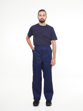 Костюм рабочий мужской №111 (куртка, брюки) тёмно-синий с бордовым без СОП (ЧЗ)