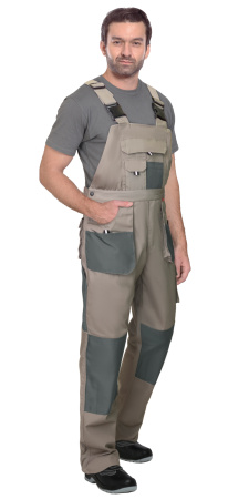 Полукомбинезон "ОБЕРОН" песочный с серо-зеленым тк. Канвас/Оксфорд (ЧЗ)