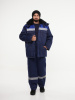 Костюм мужской зимний Кос706 (куртка, брюки) ткань смесовая, цвет темно-синий с васильковым