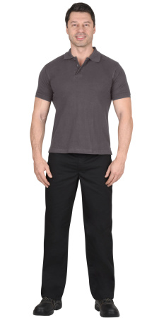 Рубашка-поло короткие рукава серая, рукав с манжет.,пл.180 г/кв.м.