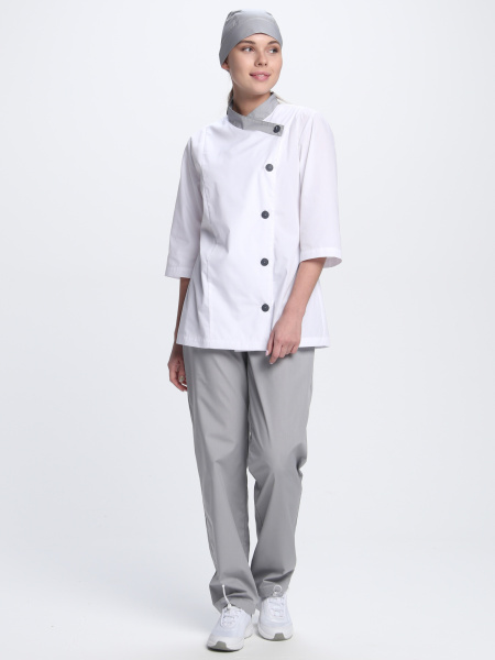 Костюм женский Канди (тк.ТиСи,120), серый/белый (ЧЗ) Костюм женский Канди (тк.ТиСи,120), серый/белый (ЧЗ)