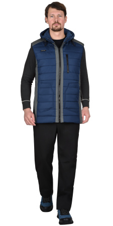 Жилет "Урбан" синий с серым тк. Дюспо Жилет "Урбан" синий с серым тк. Дюспо