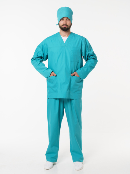 Костюм рабочий универсальный №104 (куртка, брюки) бирюза, ткань смесовая, длинный рукав  Костюм рабочий универсальный №104 (куртка, брюки) бирюза, ткань смесовая, длинный рукав