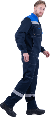 Костюм РАЦИОНАЛИЗАТОР летний, т.синий-василёк, 100% х/б, (куртка, брюки) Кос 016