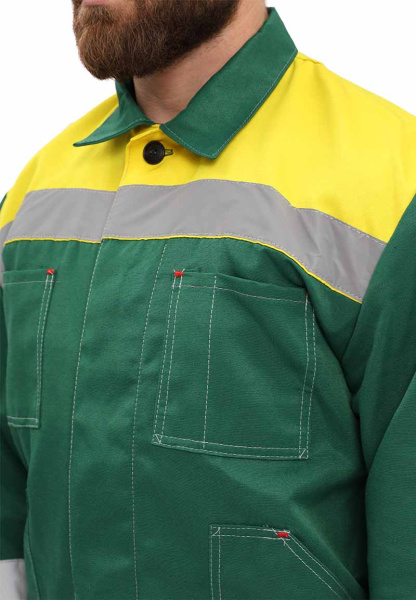 Костюм рабочий "Легион" т.зеленый/желтый, куртка/полукомб КОС817-125 URSUS (ЧЗ) Костюм рабочий "Легион" т.зеленый/желтый, куртка/полукомб КОС817-125 URSUS (ЧЗ)