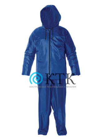 Костюм влагозащитный "Стандарт" таффета ПВХ застежка молния, синий КТК