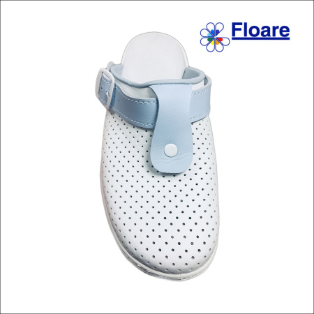 Сабо женские белые с голубым арт. 74060108/06 РАЯ нат. кожа, натур. стелька Молдшуз