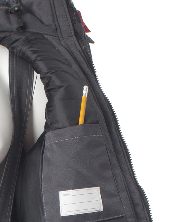 Костюм "Фаворит" зимний: куртка дл., брюки тёмно-серый с серым и красным тк. CROWN-230 Эталон (ЧЗ)