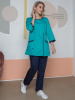 Женский костюм Вояж (ткань ТиСи), светло бирюзовый/темно синий Женский костюм Вояж (ткань ТиСи), светло бирюзовый/темно синий