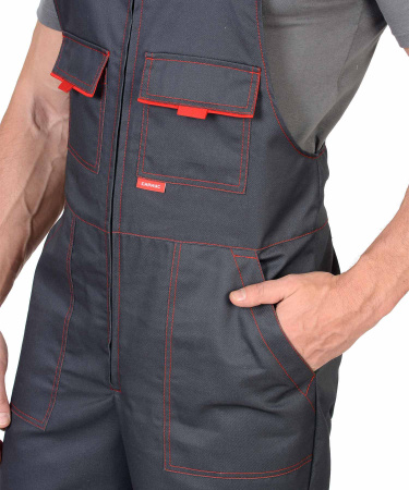 Костюм "Навигатор" летний: куртка, п.комб. серый с красным и СОП (распродажа)