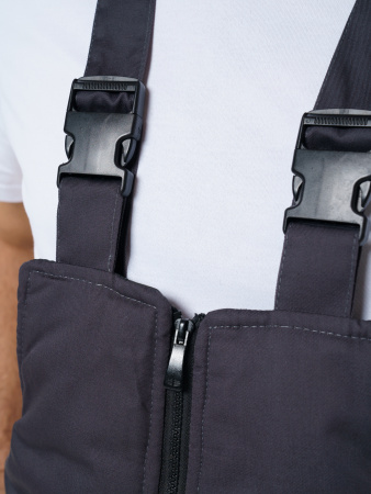 Полукомбинезон мужской зимний Пк703 ткань Твил, цвет темно-серый