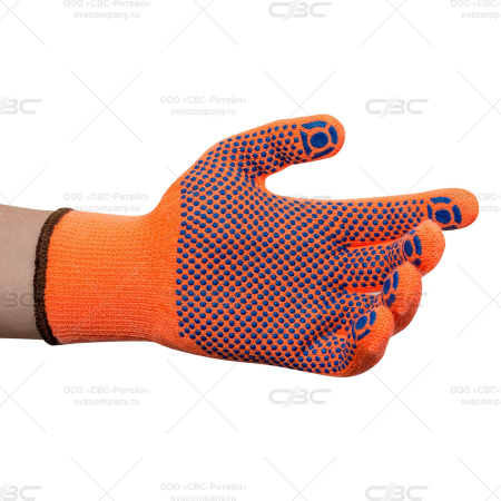 Перчатки зимние акриловые с ПВХ, цвет оранж., 10 кл. РУБИФРОСТ арт. ac31pd 
