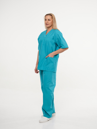 Куртка рабочая универсальная №104 (блуза) бирюза, ткань ТИСИ Куртка рабочая универсальная №104 (блуза) бирюза, ткань ТИСИ