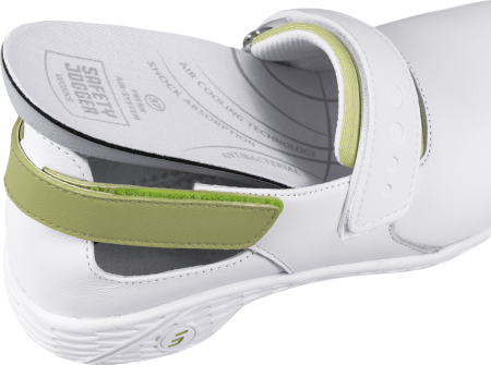 Полуботинки (тип туфли) SAMANTHA (САМАНТА), женские, кожаные ЭВА/резина (белый+зеленый/LGN КРО 4353