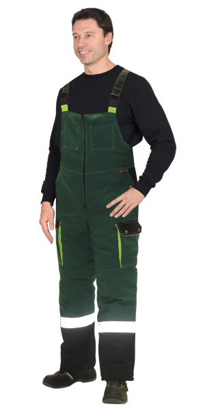 Костюм "ТИТАН" зим: куртка дл., п/к. зеленый с черным и СОП-50мм.