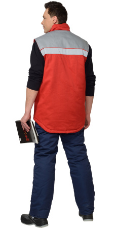 Жилет "Спец" утеплённый мужской красный с серым (ЧЗ) Жилет "Спец" утеплённый мужской красный с серым (ЧЗ)