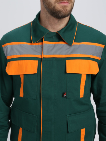 Костюм ИТР СОП IMP (тк.Саржа,250) брюки, т.зеленый/оранжевый